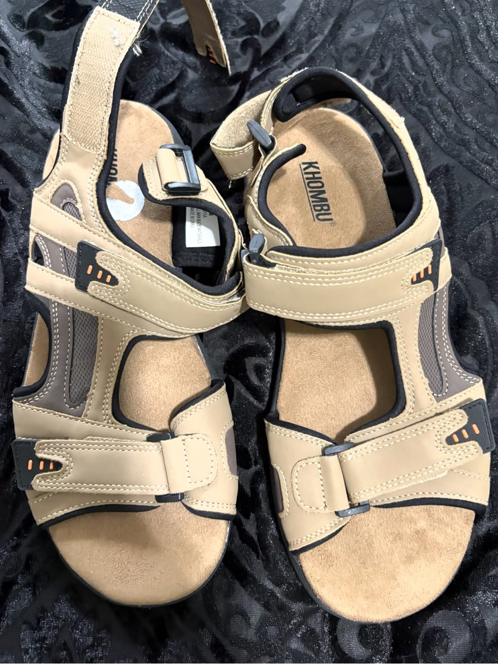 Khombu Tan and Brown Adjustable Sport Sandals
